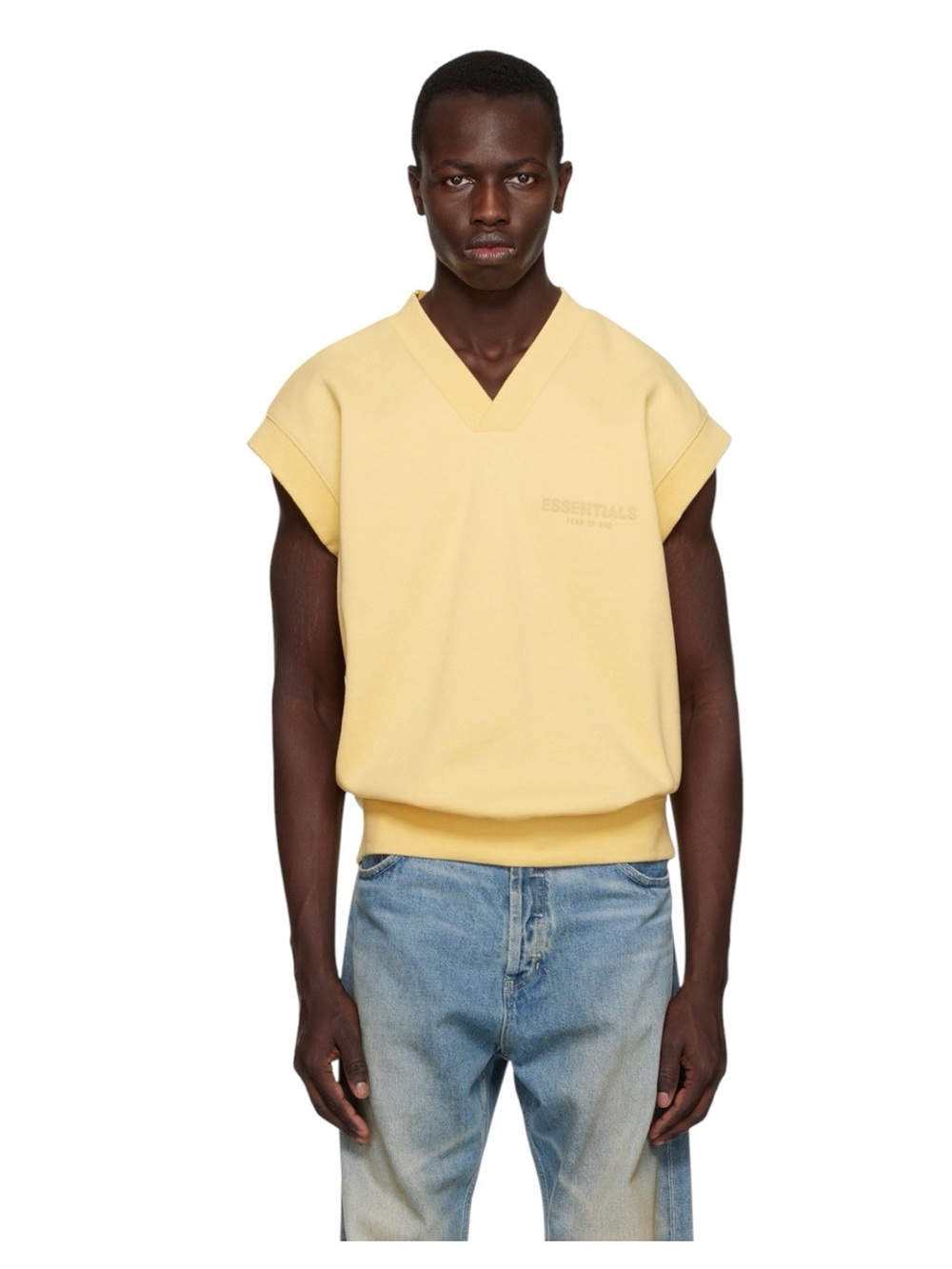 Fear of God ESSENTIALS Sleeveless Fleece V-Neck Vest Sweatshirt NWT Small Unisex
